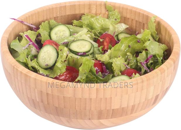 Bamboo Salad/Mixing Bowl/Serving Bowl 4litre Wooden - thumbnail 4