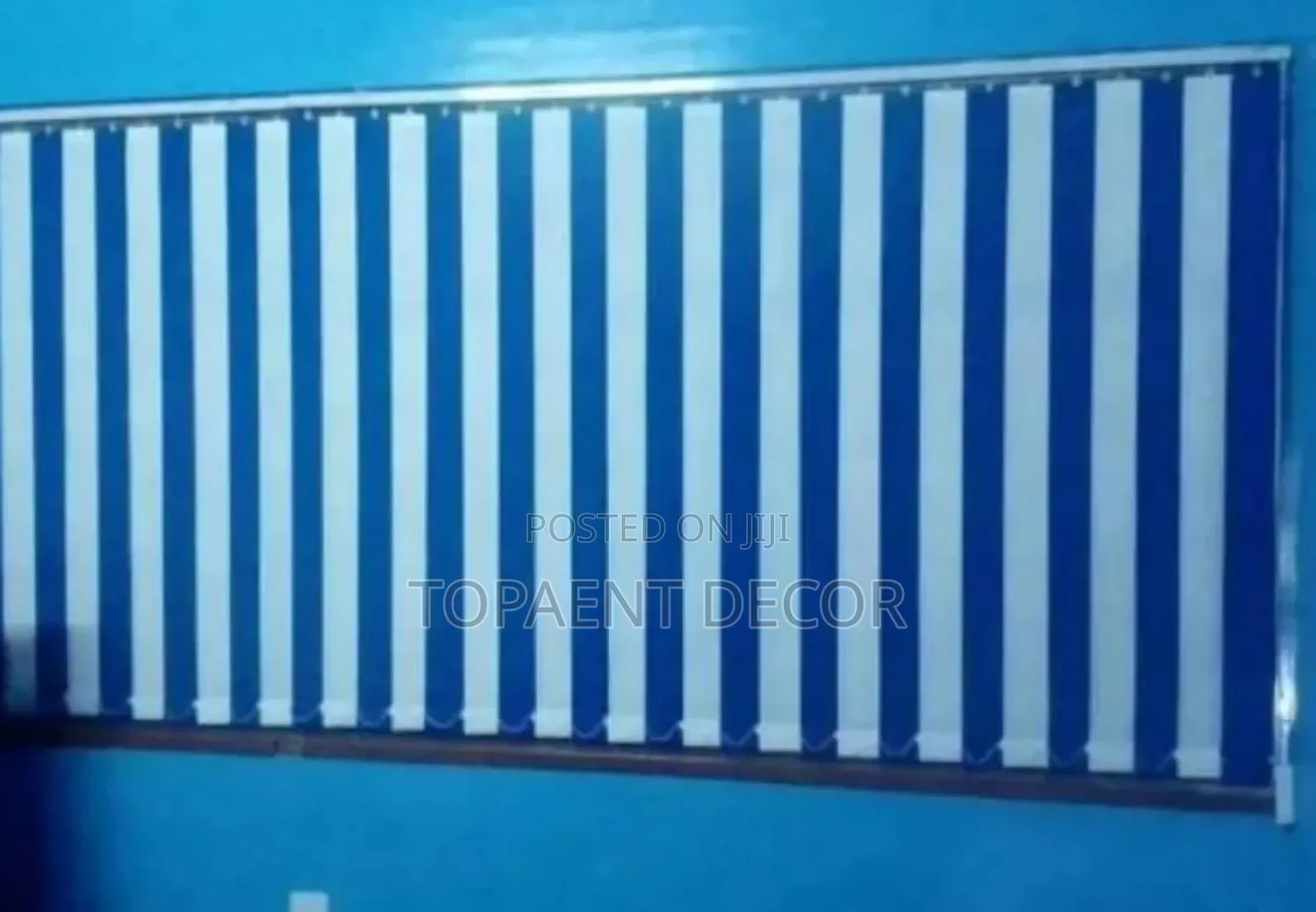 White and Nevy Blue Vertical Office Blinds