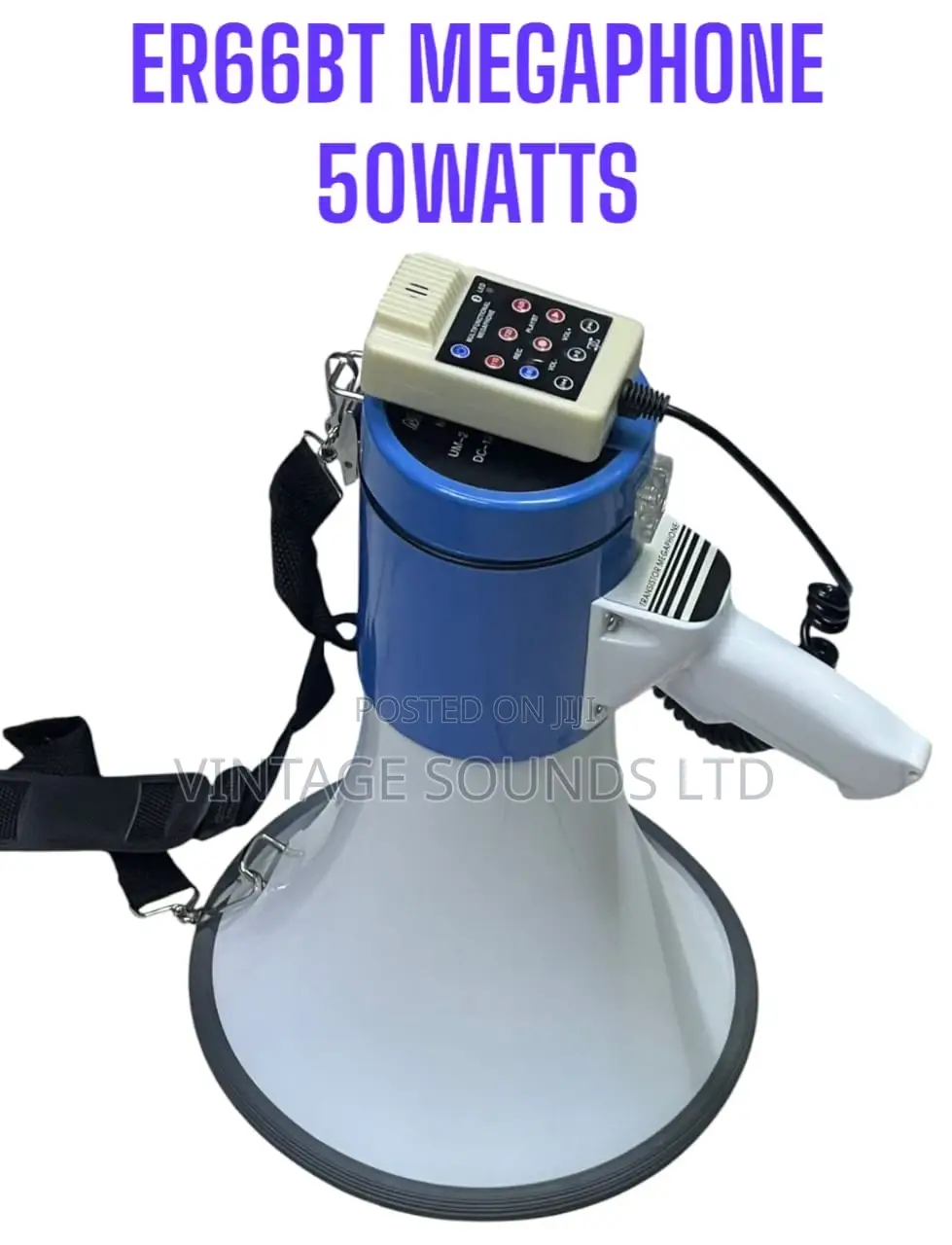 Powered Rechargeable Megaphone 50 Watts Er66 W/ USB Siren