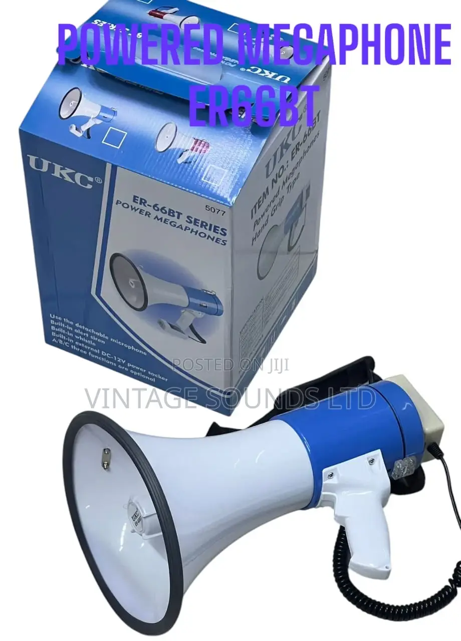 Powered Rechargeable Megaphone 50 Watts Er66 W/ USB Siren