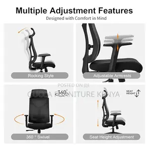 Office Chairs: Ergonomic Modern Desk Chair With Headrest