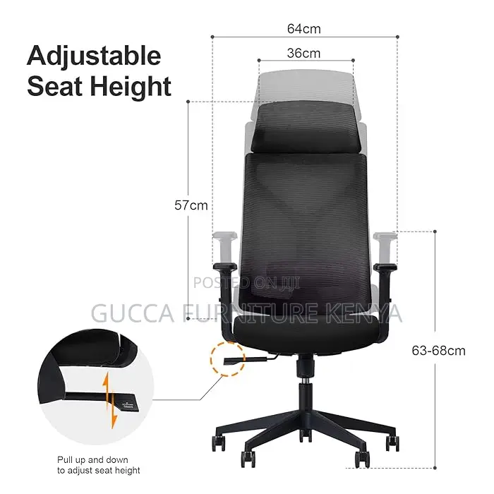 Office Chairs: Ergonomic Modern Desk Chair With Headrest
