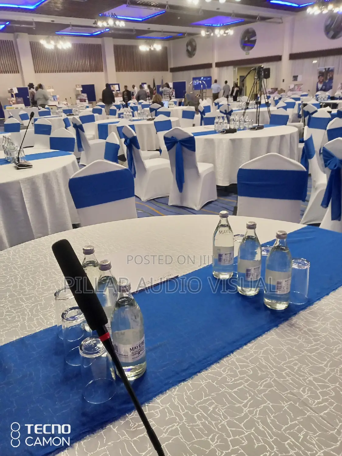 Set Up for Seats, Round Tables,Seats Dressed , Table Dressed