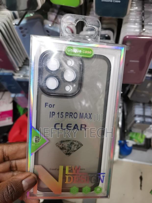 iPhone 15 Pro Max Clear Electroplated Frame Camera Lens Case - main view