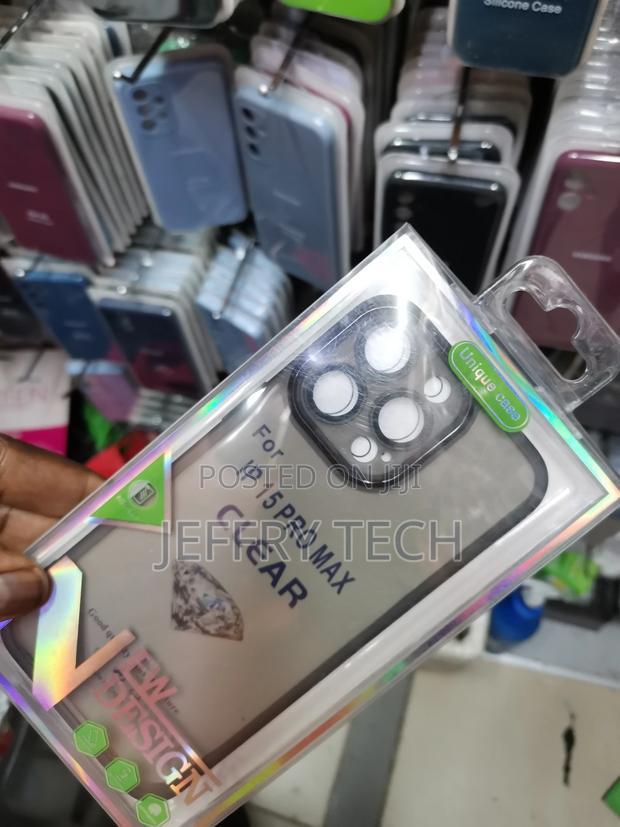 iPhone 15 Pro Max Clear Electroplated Frame Camera Lens Case - thumbnail 2