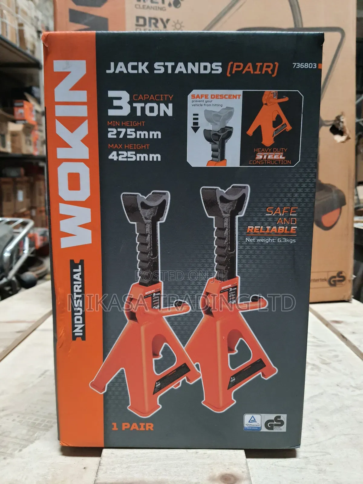 Wokin 3ton Jack Stand, Max Height 425mm