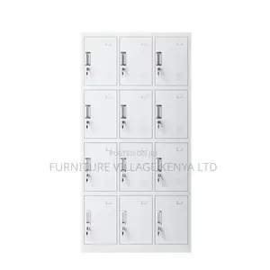 Storage Cabinets; 12-Locker Steel Industrial Staff Cabinet