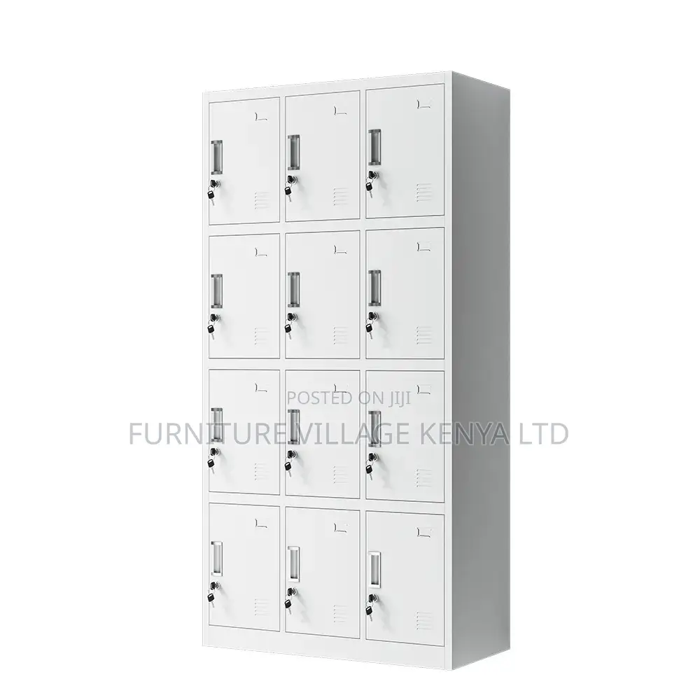 Storage Cabinets; 12-Locker Steel Industrial Staff Cabinet