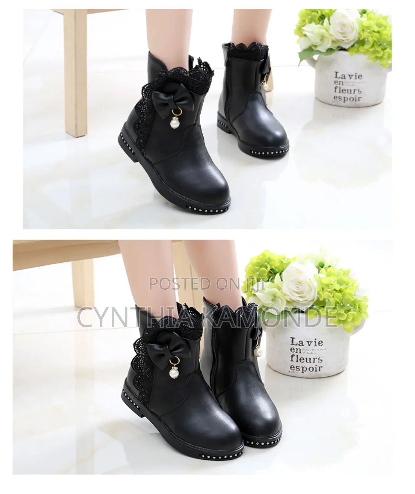 Black, Pink, Red Fancy Kids Boots Size 27-37