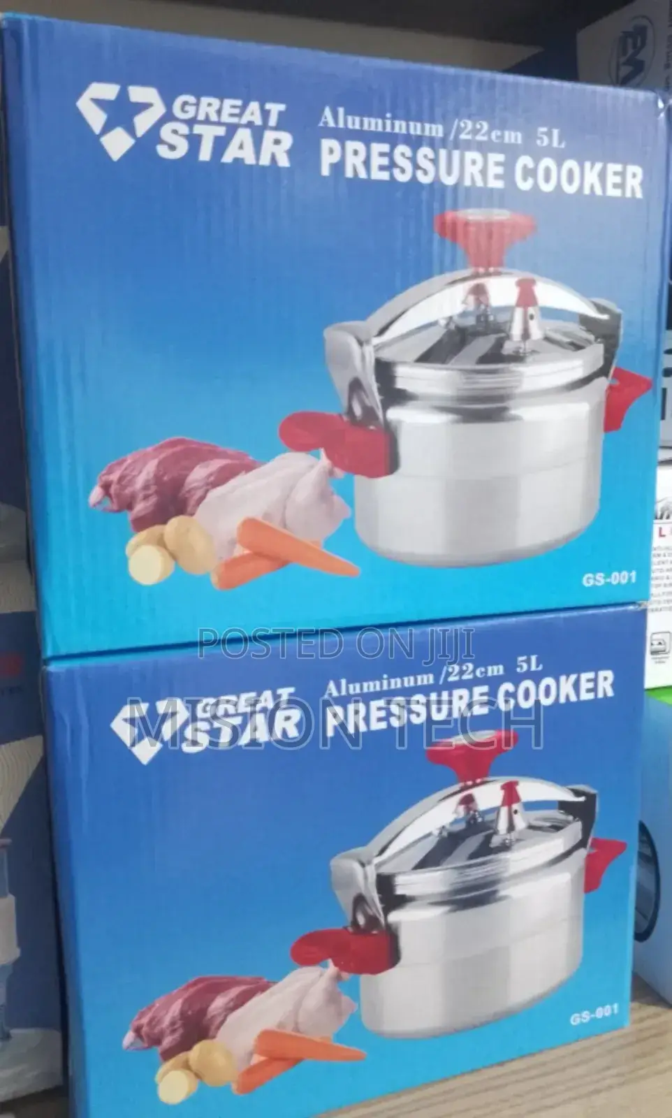 Nunix 5L Aluminum Two Handle Pressure Cooker 