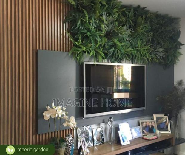 Tv Wall Decoration With Artificial Wall Panels/Hedges