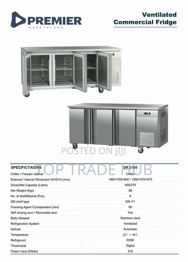 Premier Commercial Ventilated Chiller Fridge 279L