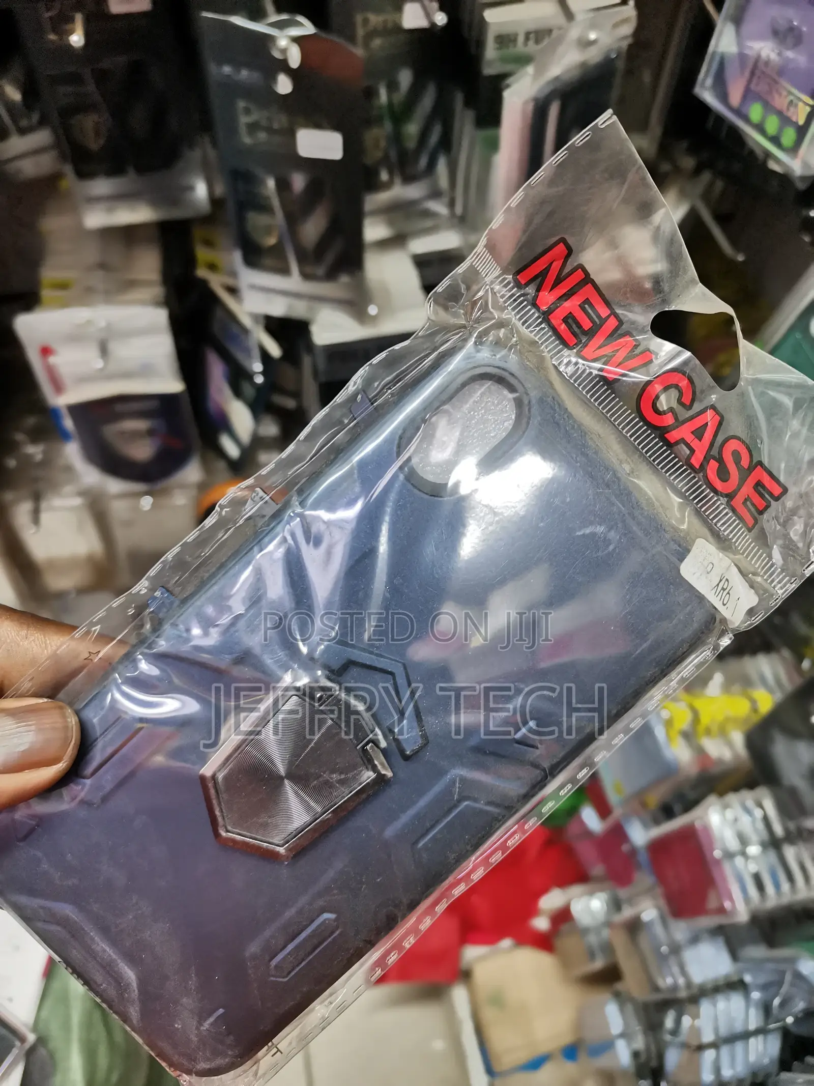 Apple iPhone XR Military Grade With Ring Stand Cover-Blue