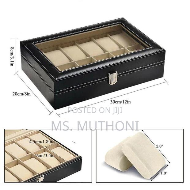 12 Slots Leather Watch Case Storage - thumbnail 4