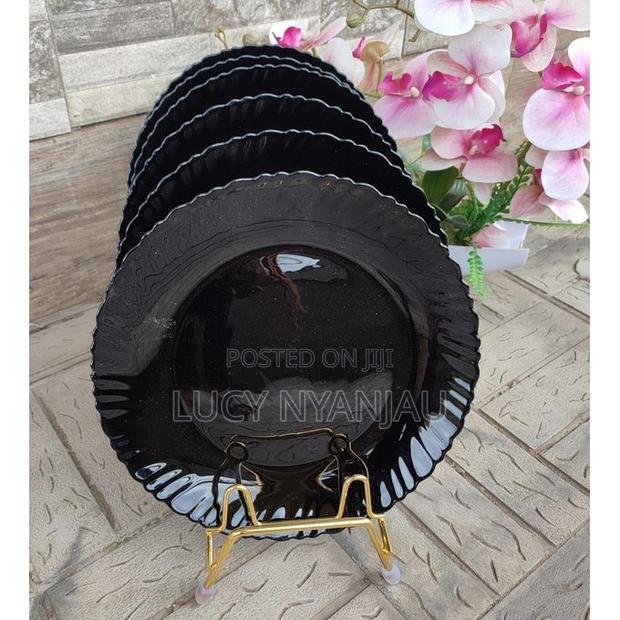 Dinner Plates 6pcs Shell Black Plates