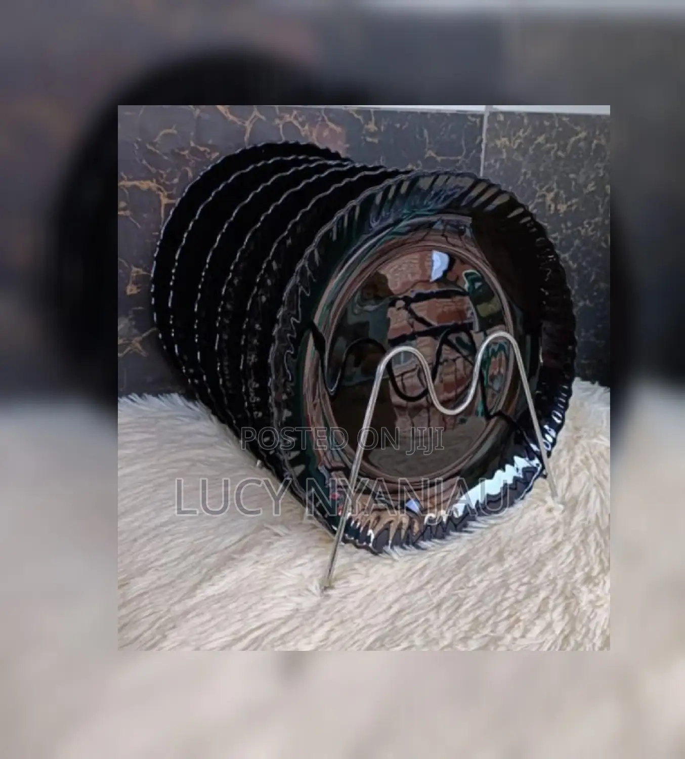 Plates *6pcs Shell Black Plates *
