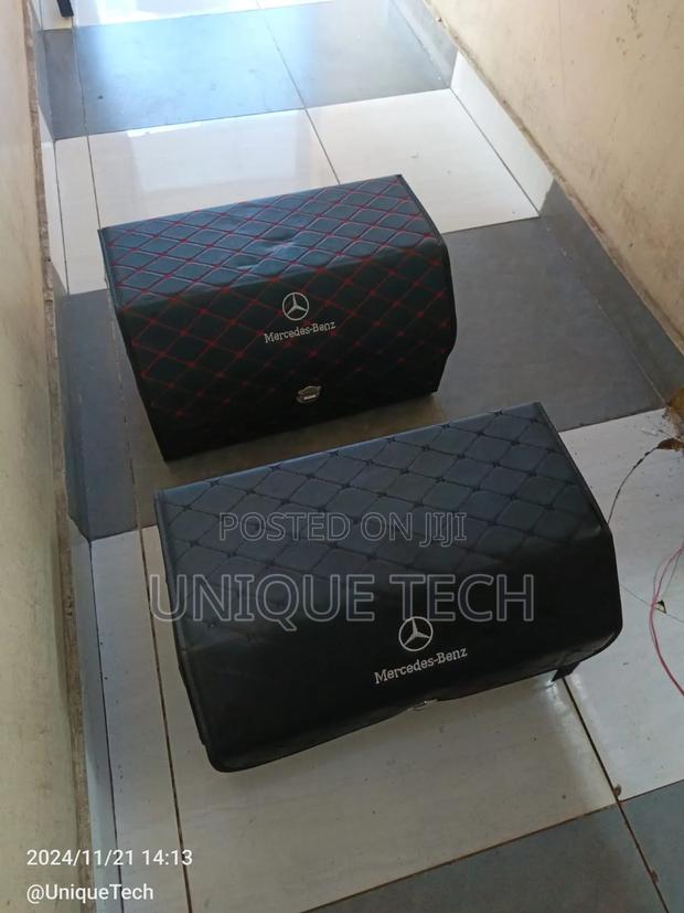 Portioned Mercedes Leather Branded Boot Organizer