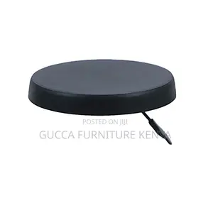 Home Chairs: Simple Style Black Calfskin Round Bar Stool