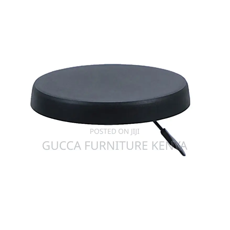 Home Chairs: Simple Style Black Calfskin Round Bar Stool