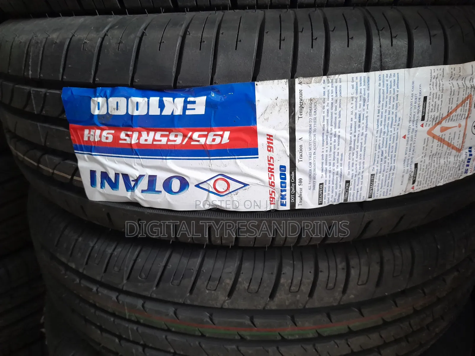 Otani Tyres Brand New Made in Thailand Size 195/65r15