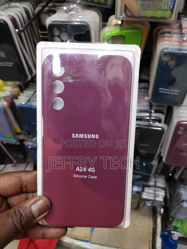 Samsung Galaxy A24 4G Soft Silicone Protective Case-Burgandy - thumbnail 2