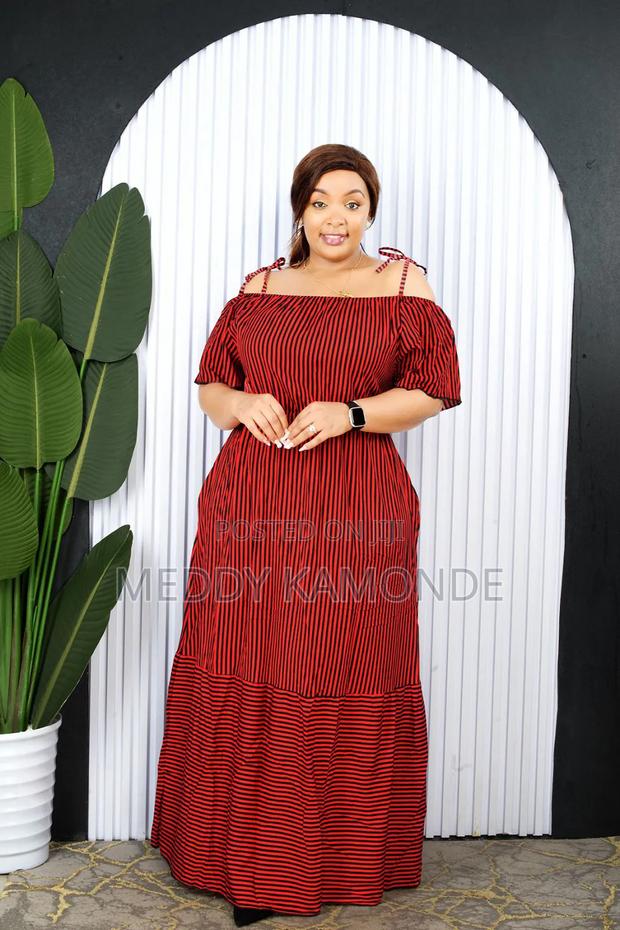 Designer Long Wedding/Church Stripes Dresses
