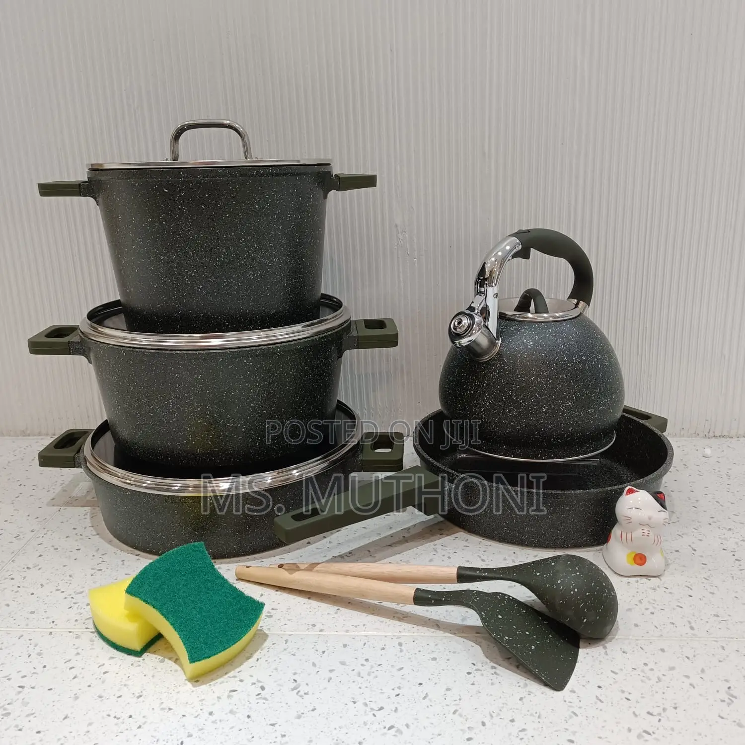 Black 12pcs Cookware Sets