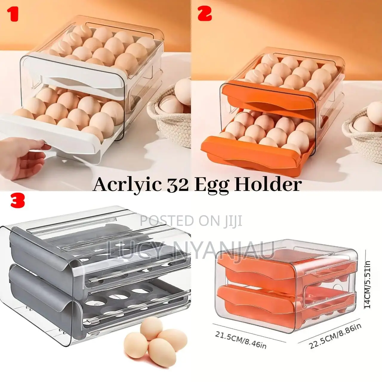 Egg Tray With Lid Holds 24 Eggs