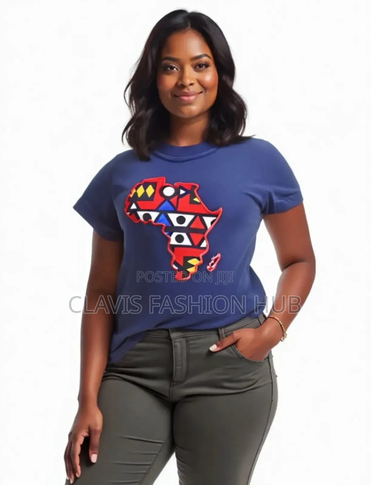 Navy Blue T-Shirt Map of Africa