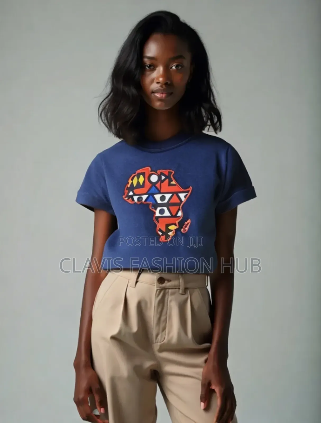 Navy Blue T-Shirt Map of Africa