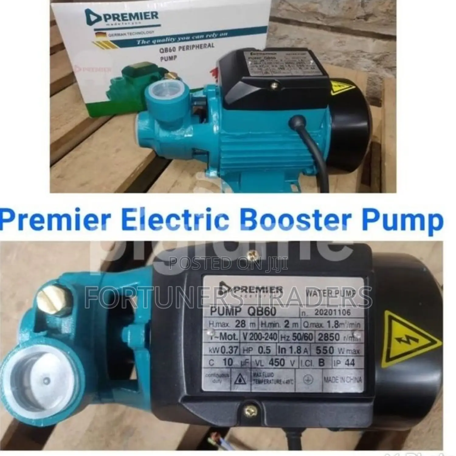 Premier Electric Booster Water Pump 0.5hp 