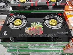 Gas Table Top Stove Double Burner Glass Top