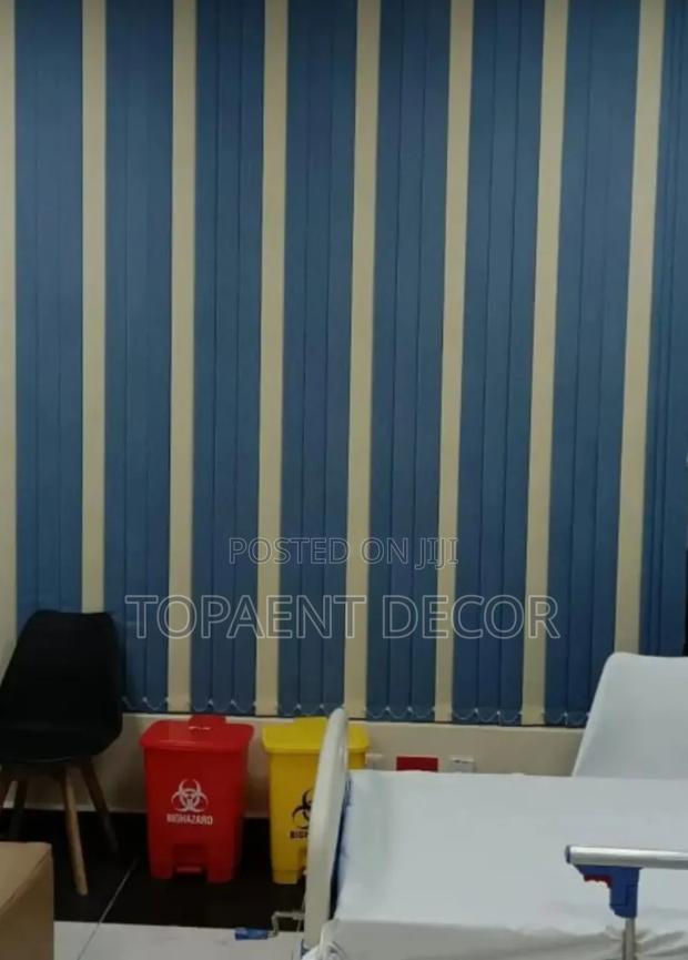 Sky Blue and White Blended Office Blinds - main view