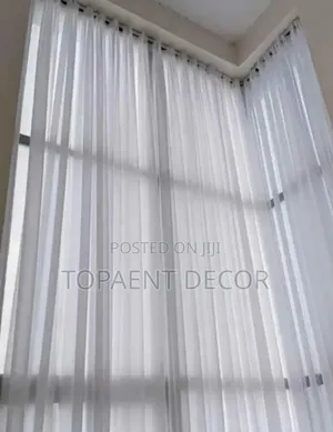 Cornered Window Milk White Sheer Curtains