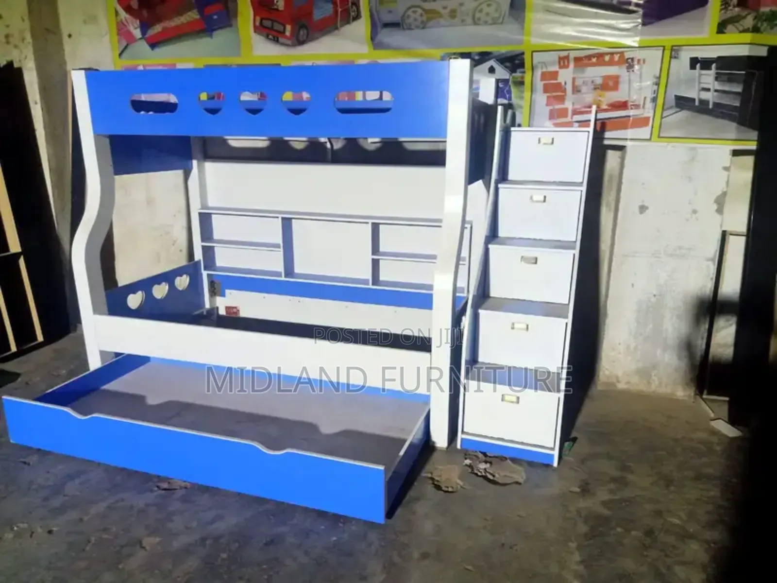 Bunk Beds With Stairs and Shelves