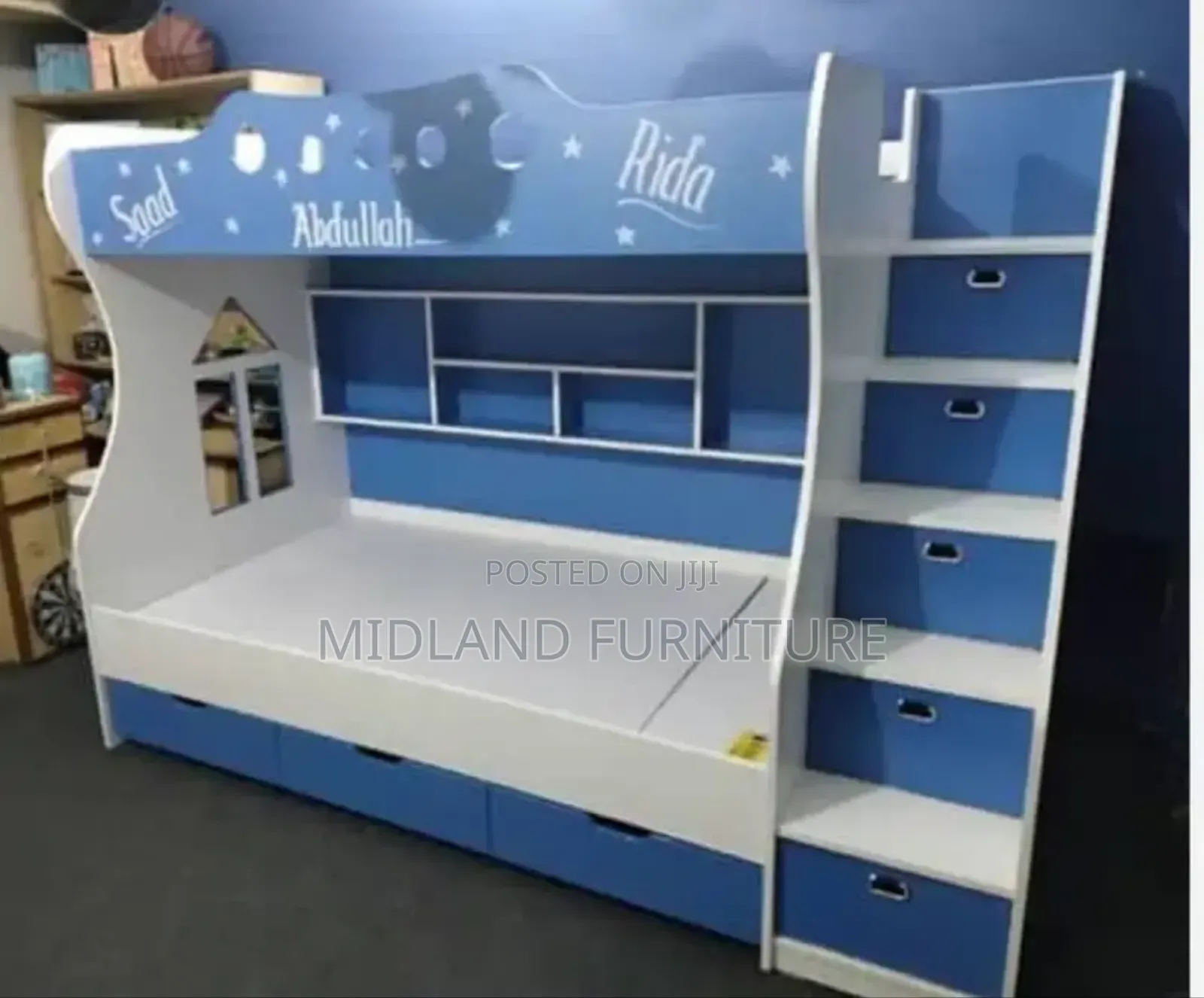 Bunk Beds With Stairs and Shelves
