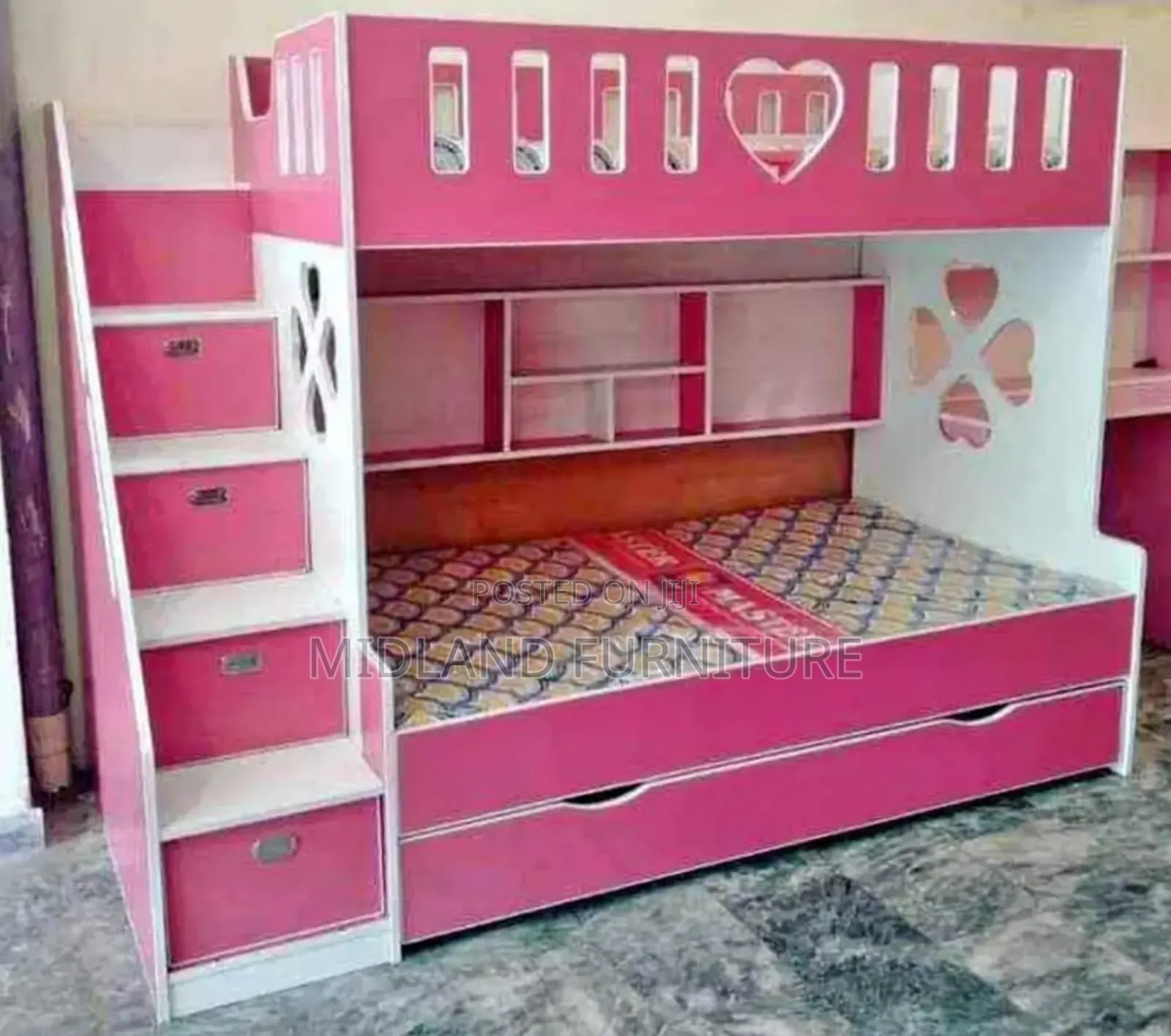 Bunk Beds With Stairs and Shelves