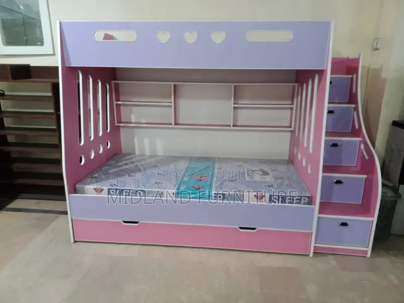 Bunk Beds With Stairs and Shelves