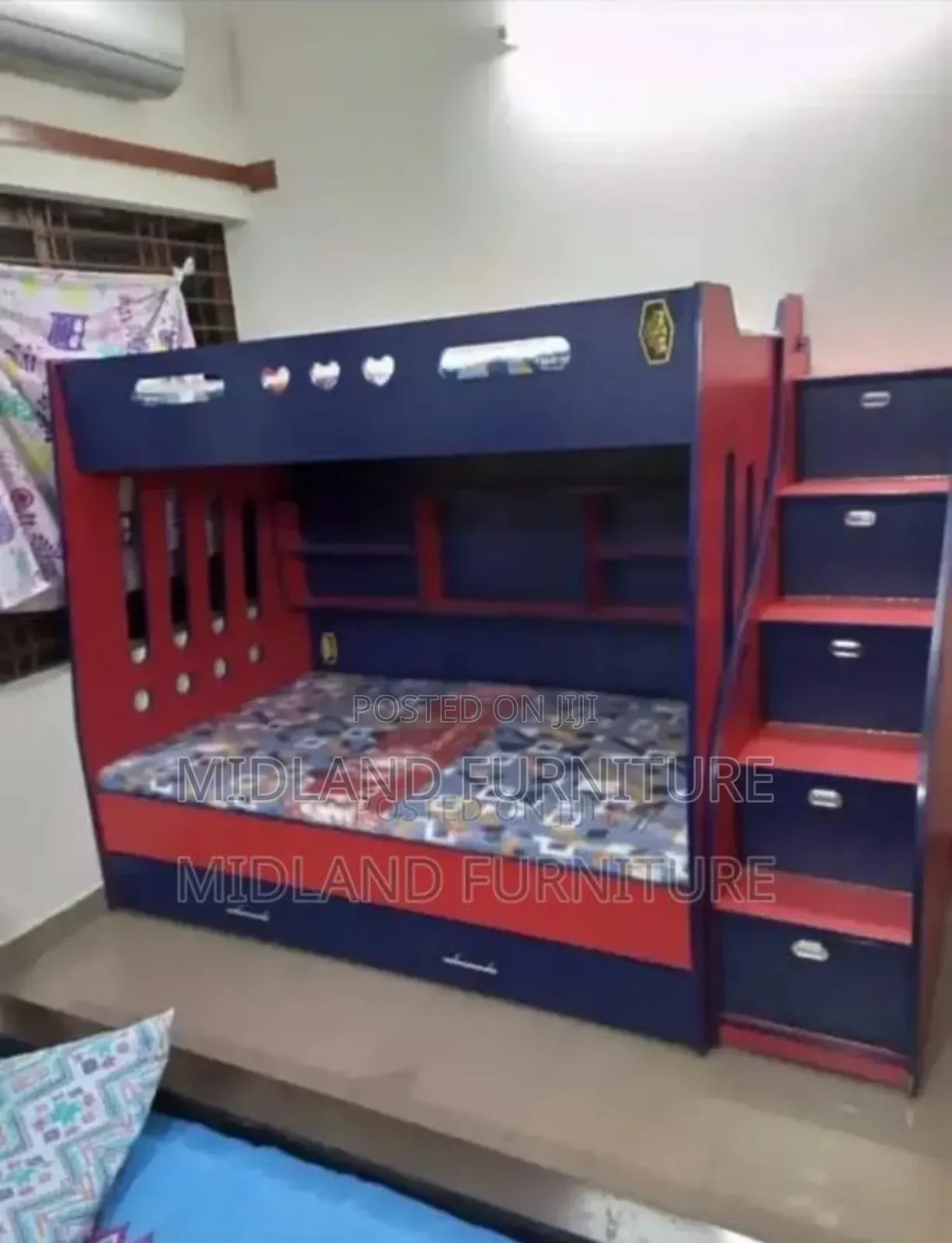 Bunk Beds With Stairs and Shelves