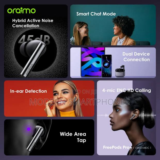 Oraimo Freepods Pro+ Hybrid ANC True Wireless Earbuds - thumbnail 4