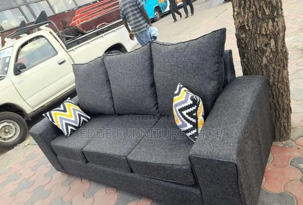 Plain Grey Three Seater Sofa Set on Sale - thumbnail 2