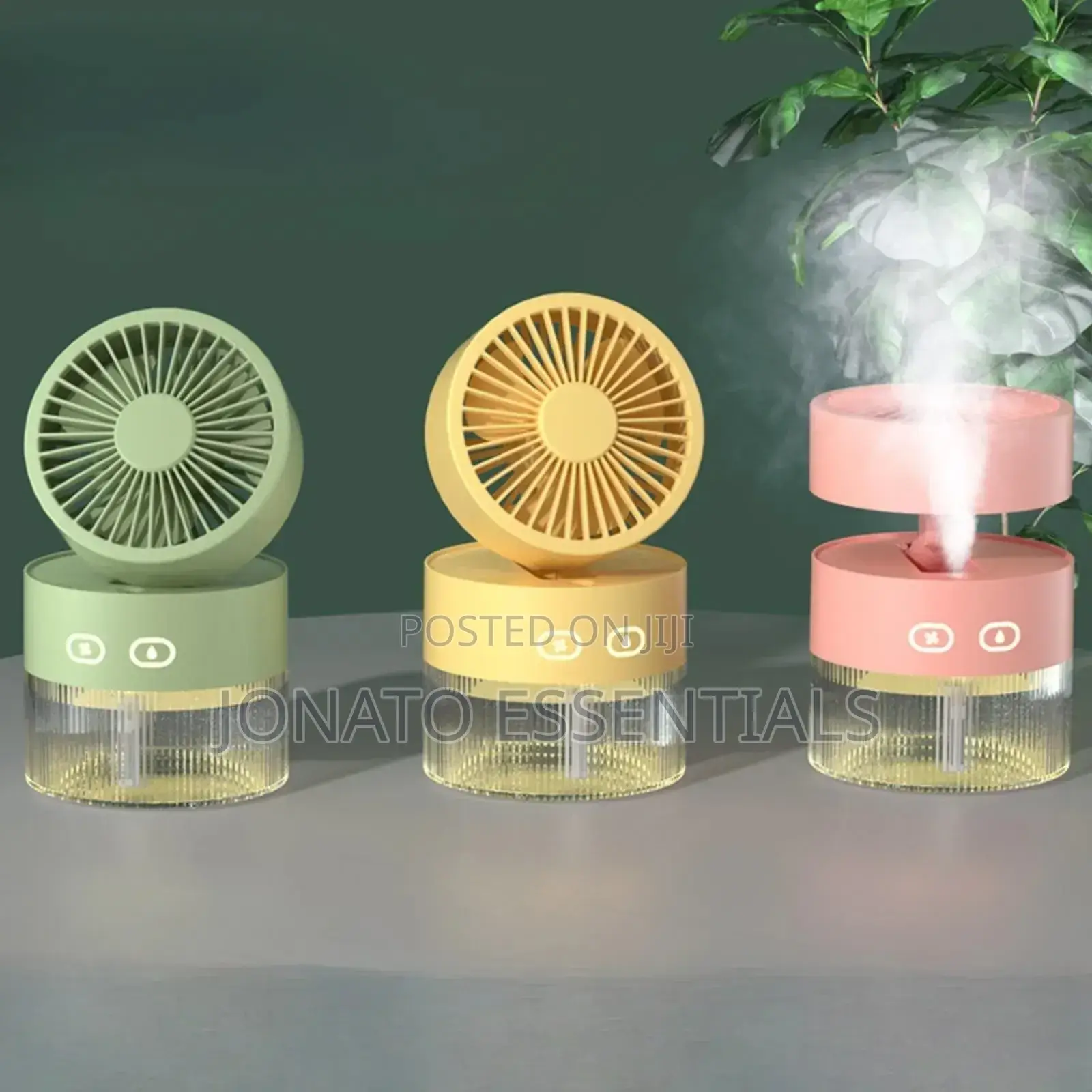 3 Speed Rechargeable Portable Fan With 350ml Humidifier