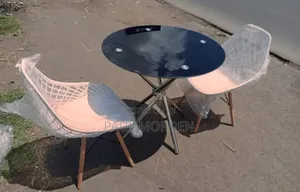 Outdoor Blacktop Dining Table With Two Dining Chairs