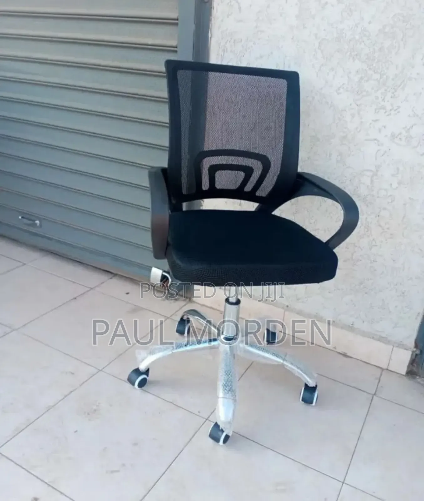 Black Office Secretarial Mesh Chair