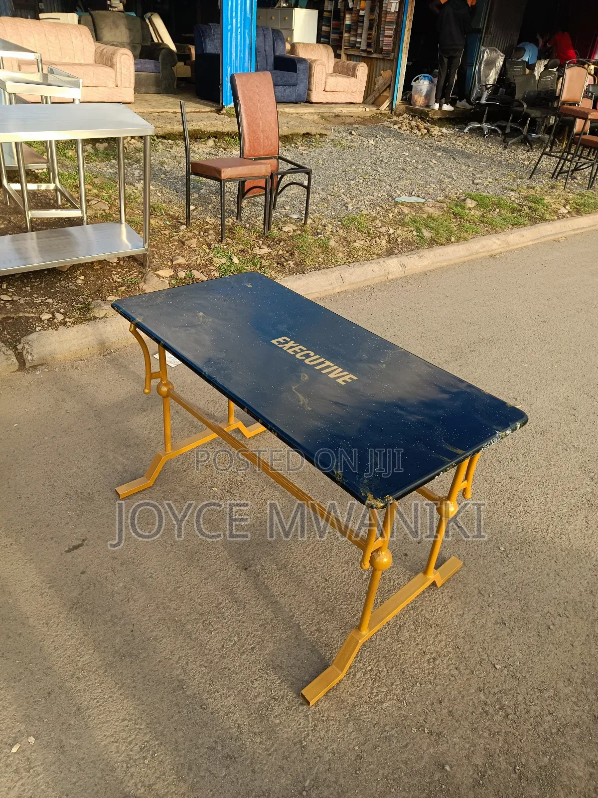 Restaurant Chairs,Brown With Powder Coated Gold 