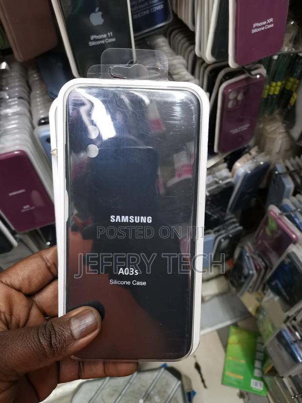 Samsung Galaxy A03S Case Shockproof Soft Silicone Case-Black - main view