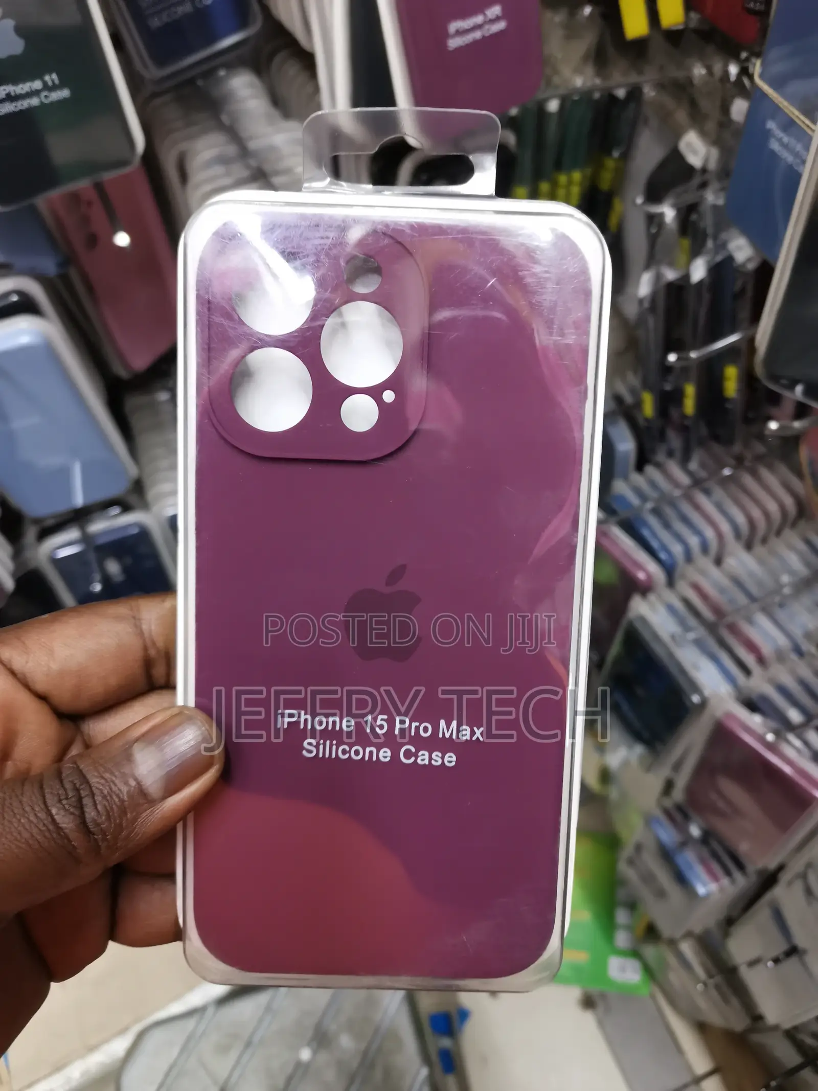 Soft Silicone Phone Case for iPhone 15 Pro Max -Maroon