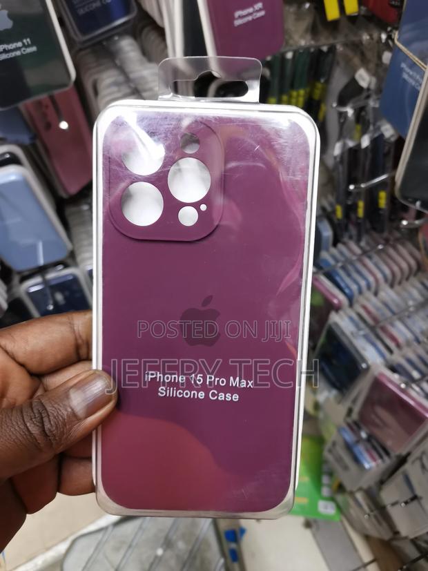 Soft Silicone Phone Case for iPhone 15 Pro Max -Maroon - main view