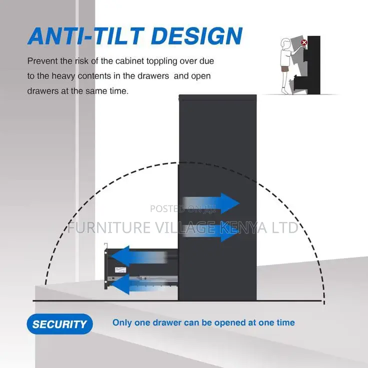 Office Cabinet : 4-Drawer Metallic Filing Cabinet