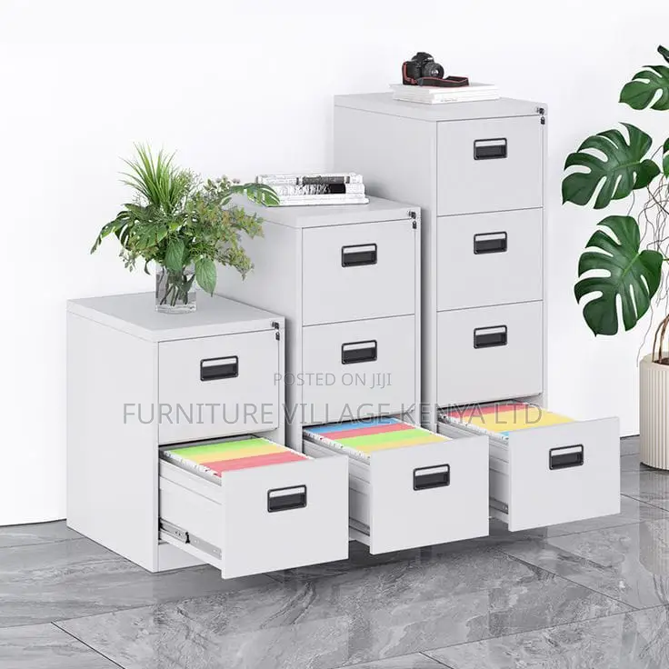 Office Cabinet : 4-Drawer Metallic Filing Cabinet